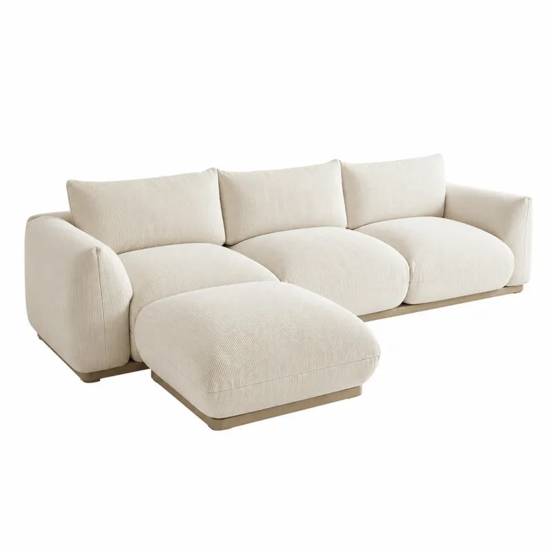 Sofa narożna modułowa z tkaniny sztruksowej 320cm