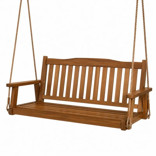 Drewniana huśtawka ogrodowa 120 cm brązowa
