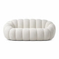 Owalna sofa z wełny z pianką, biała, 200 cm