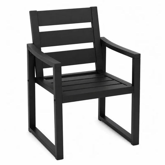 Krzesło ogrodowe metalowe czarne 85x56x55 cm