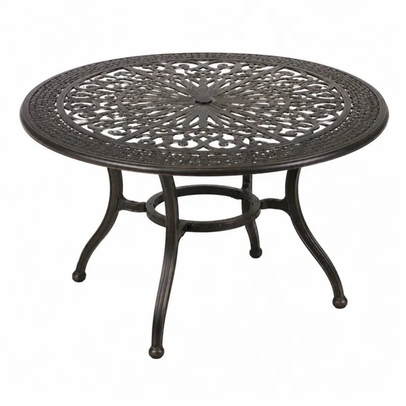 Okrągły stół ogrodowy z aluminium, średnica 120 cm, czarny