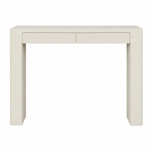 Konsola MDF z dwoma szufladami, beżowa, 120x40x78 cm
