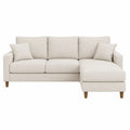 Sofa modułowa beżowa 3-osobowa z tkaniny z poduszkami